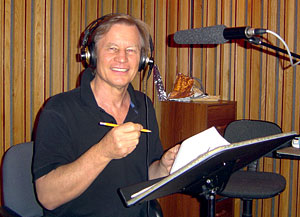Michael York in the recording studio